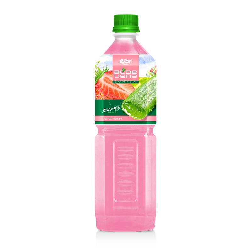 Aloe vera with strawberry flavor 1000ml Pet Bottle 