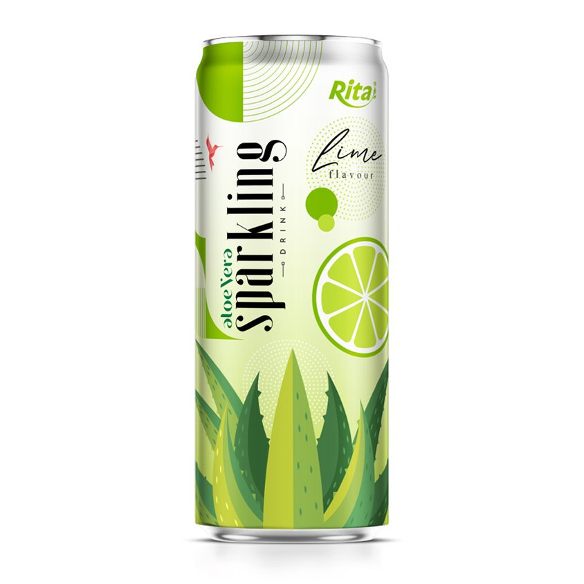 aloe sparkling 320ml can lime