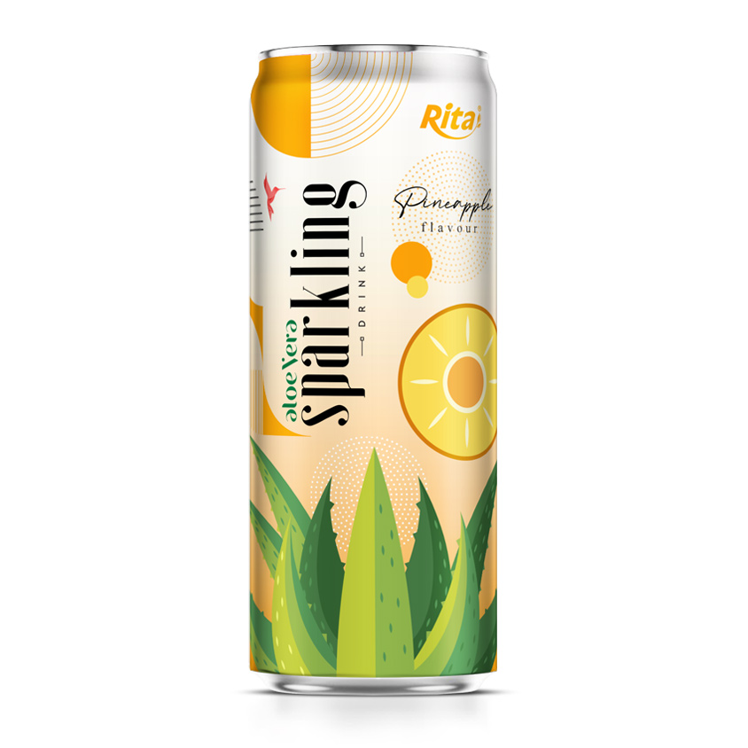 aloe sparkling 320ml can pineapple