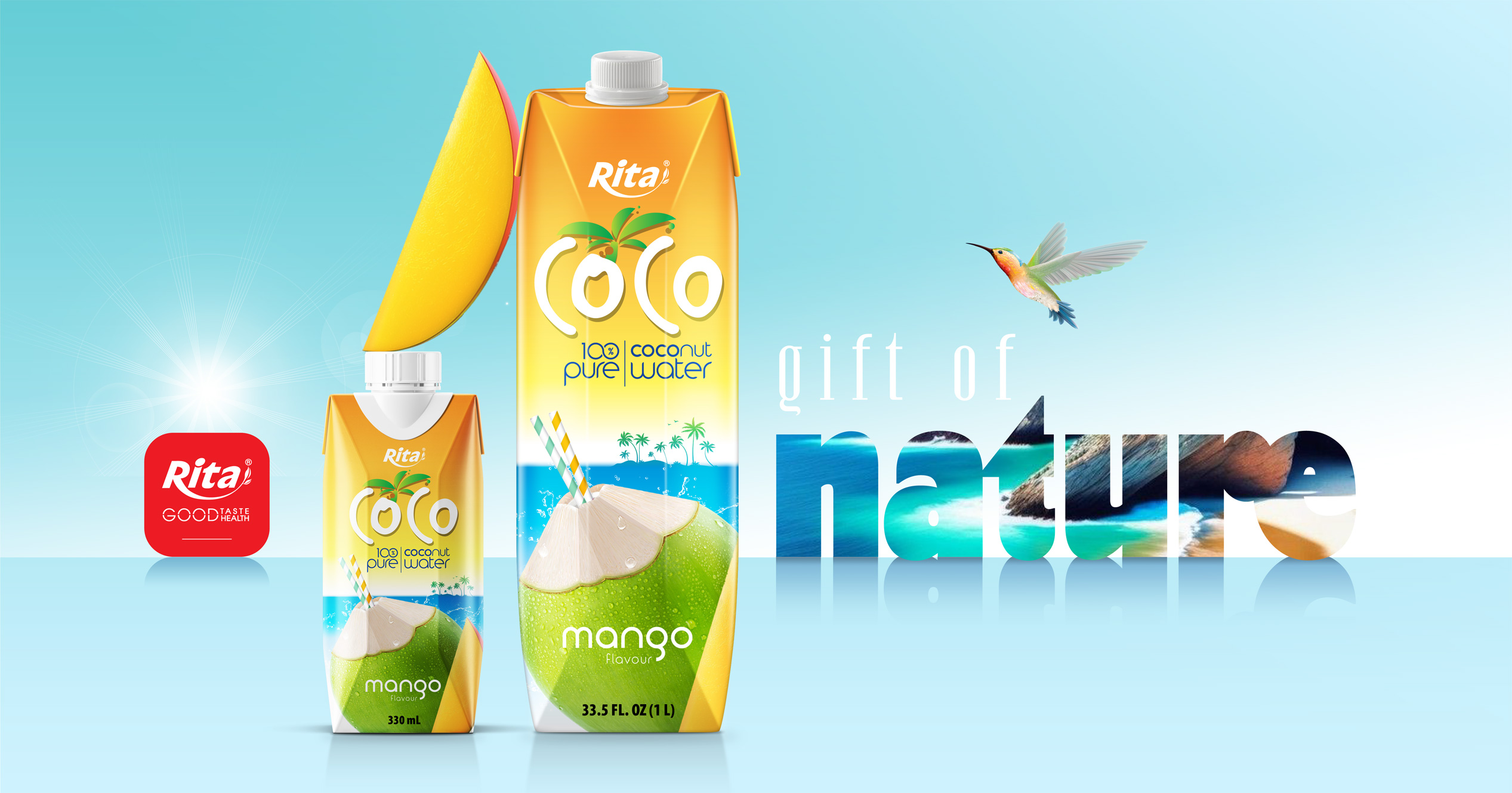 100 pure coconut water drinks with mango juice export