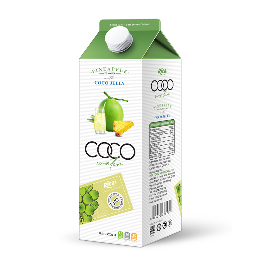 Coco water 1L paper pak pineapple cocojelly