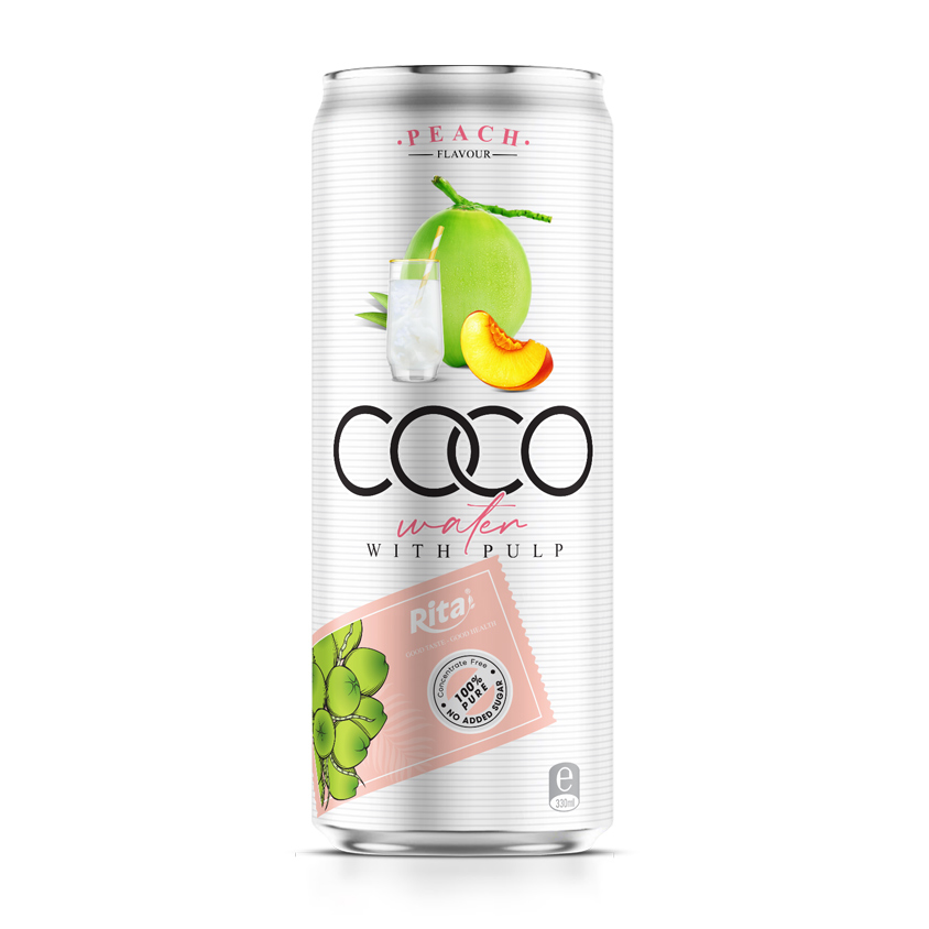 Coco water with pulp 330ml peach