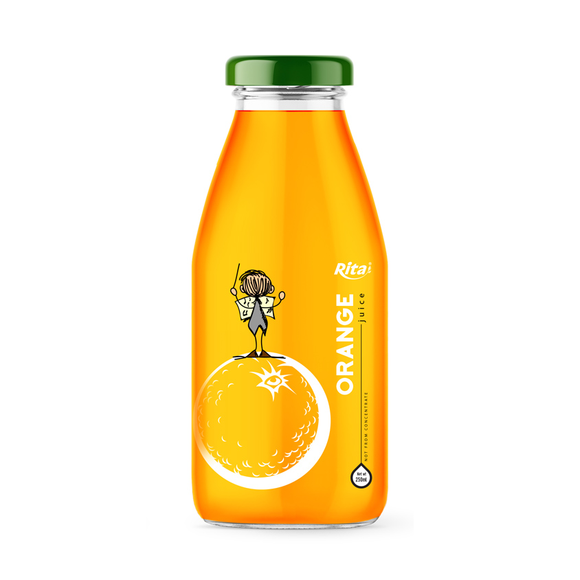 Orange 250ml Glass Bottle