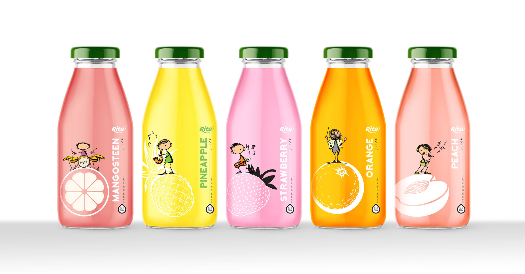 Poster Glass bottle 250ml fruit juice