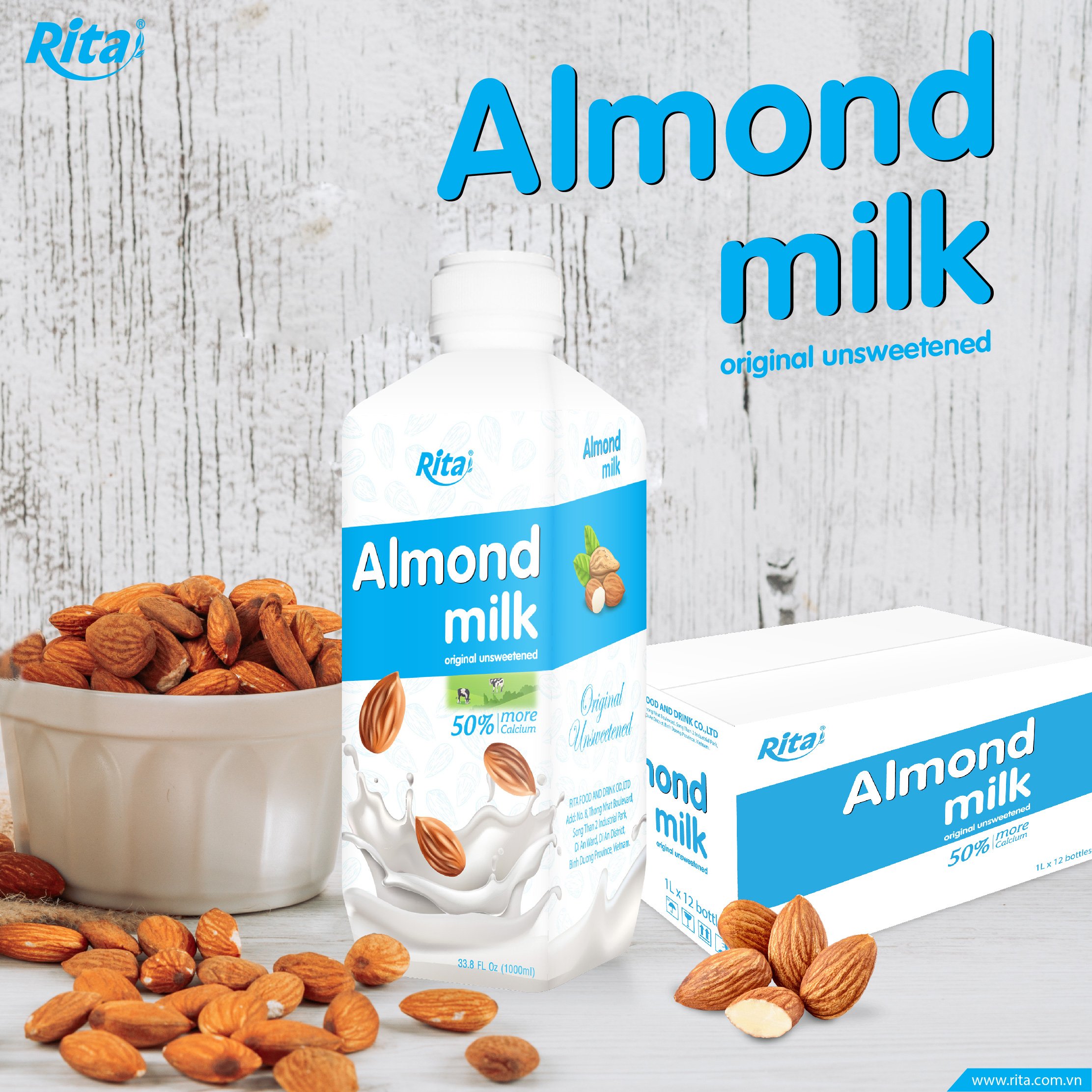 Poster almond milk 