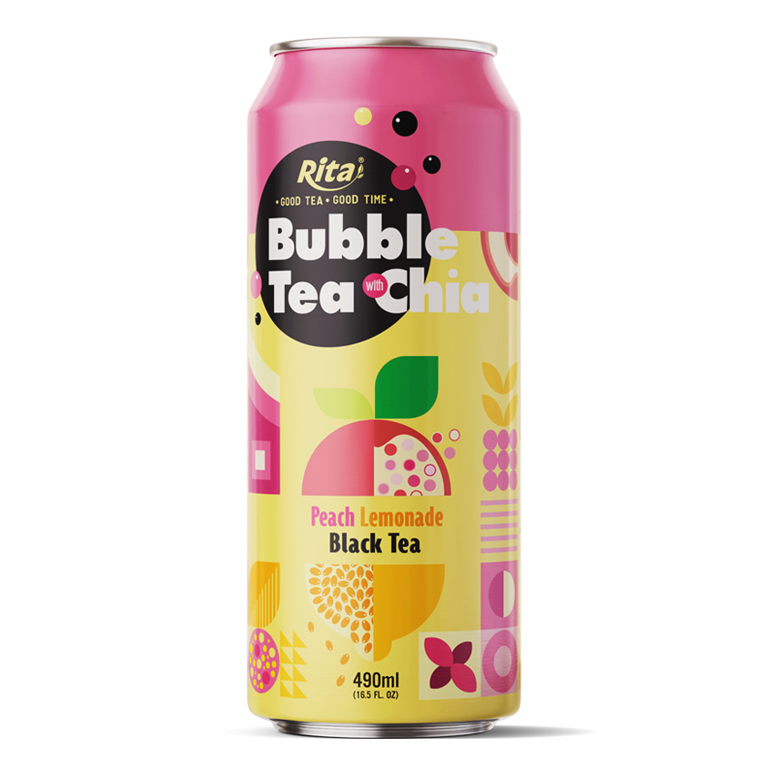 Bubble Tea with Chia Peach 490ml
