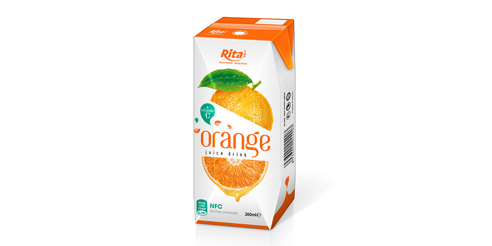 200ml Paper Box Fresh Orange Juice Rita Brand