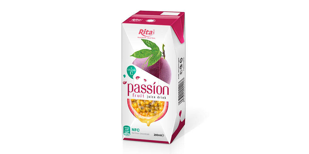 200ml Paper Box Fresh Passion Fruit Juice Rita Brand