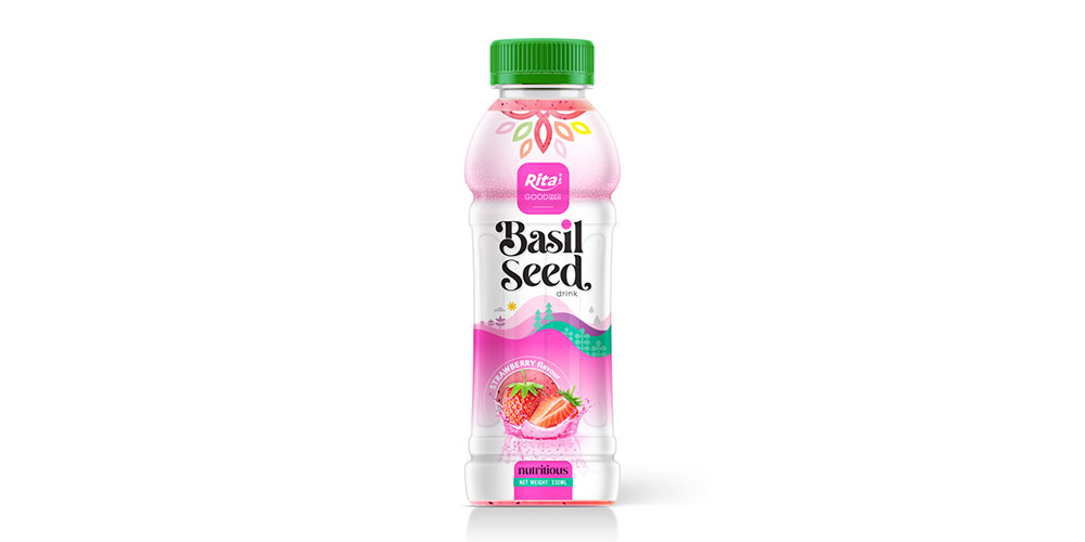 Basil Seed With Strawberry Flavor 330ml Pet Bottle