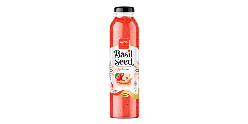 Basil Seed With Apple Flavor 300ml Glass Bottle