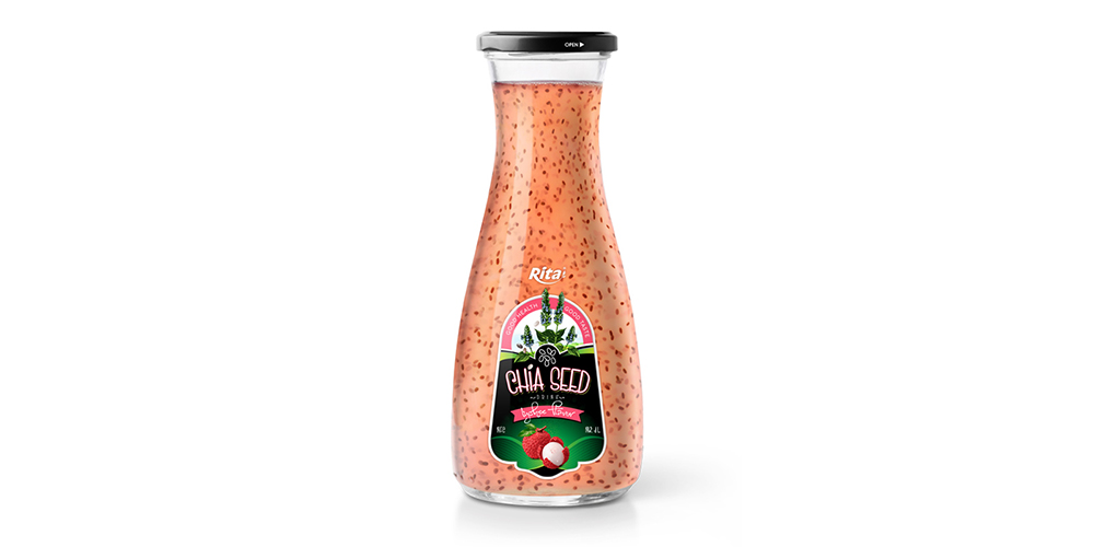 Chia Seed With Lychee 1L Glass Bottle 