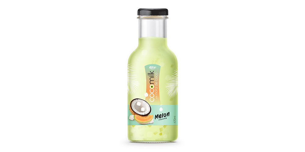 Coconut Milk with Melon Flavor 470ml Glass Bottle