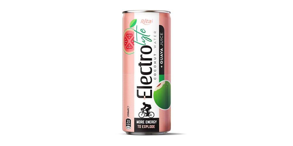 Electrolyte Coconut Water With Guava Juice 250ml Can