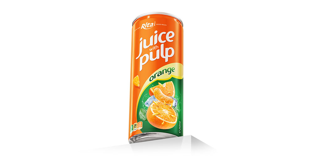  Orange Juice Drink With Pulp 250ml Slim Can