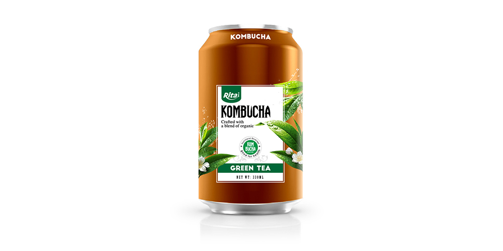 Kombucha Green Tea 330ml Can Rita Brand