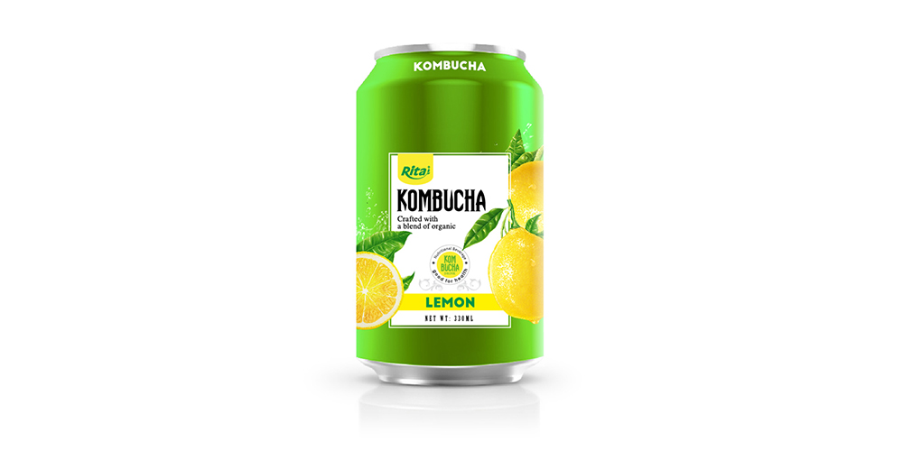 Kombucha Tea With Lemon 330ml Can Rita Brand