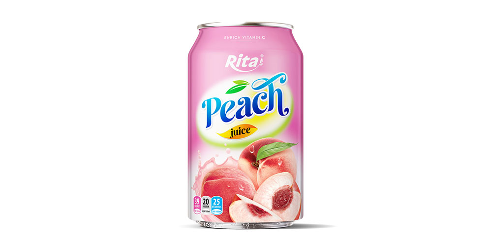 OEM 330ml Can Peach Juice Rita Brand