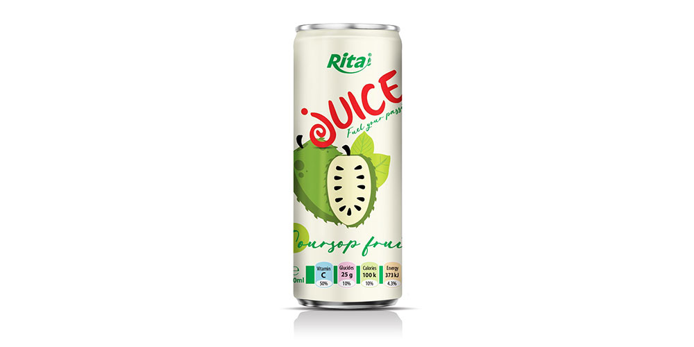 Soursop Juice Drink 250ml Alu Can Rita Brand