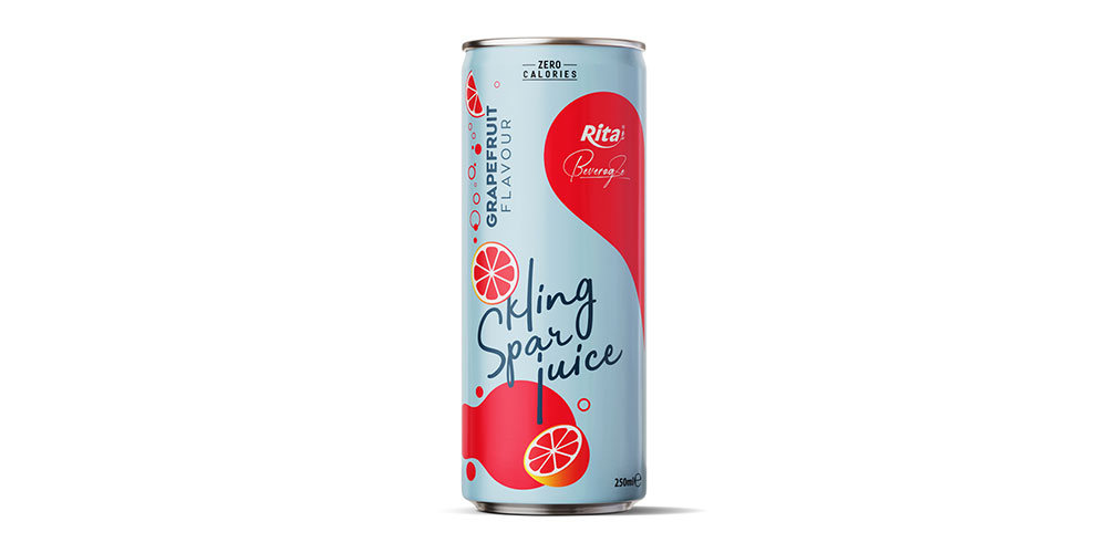 Sparkling Water With Grapefruit Flavor 250ml Can Rita Brand