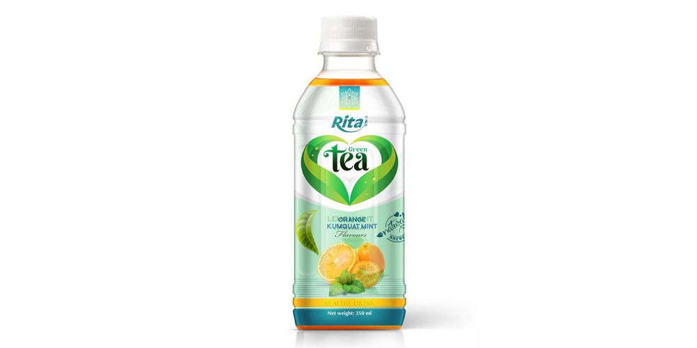 Vietnamese Tea Drink With Orange Kumquat Mint Flavor 350ml Pet Bottle Rita Brand 