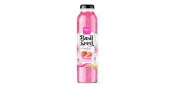 Basil-seed-drink-300ml-glass-strawberry