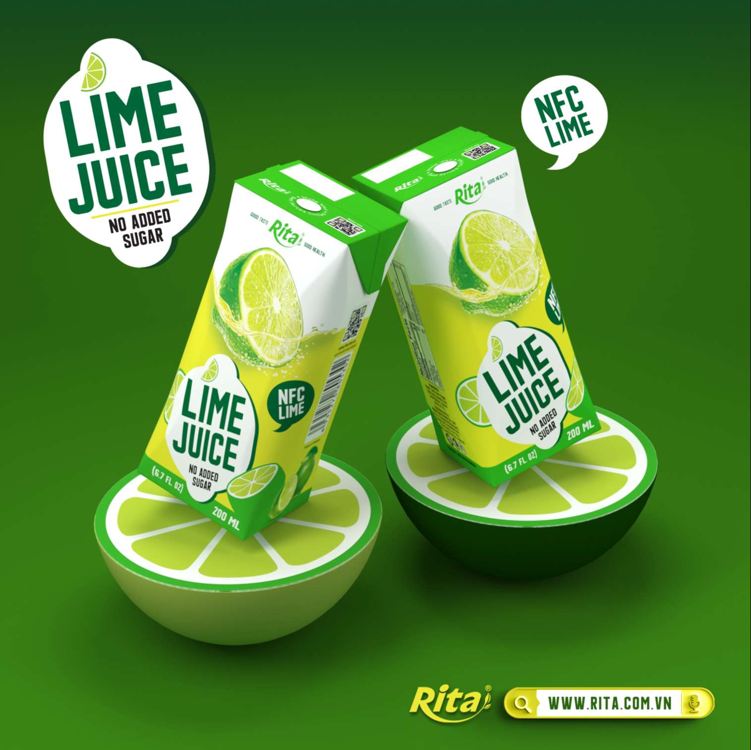 Poster lime water 200ml paper box