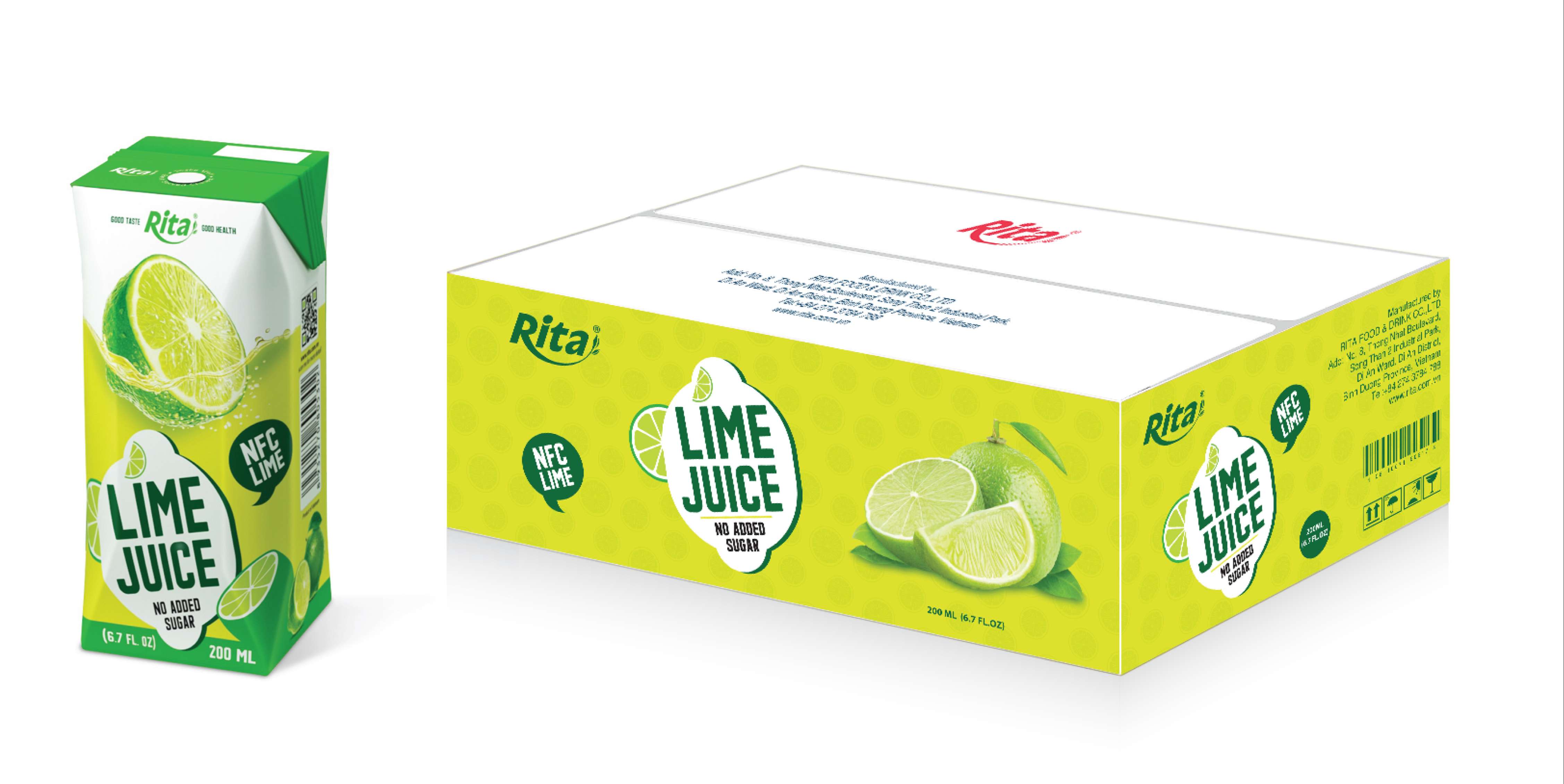parkling lime water 200ml paper box