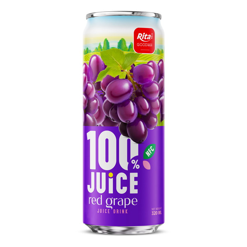 100 JUICE red grape juice drink 320ml sleek can