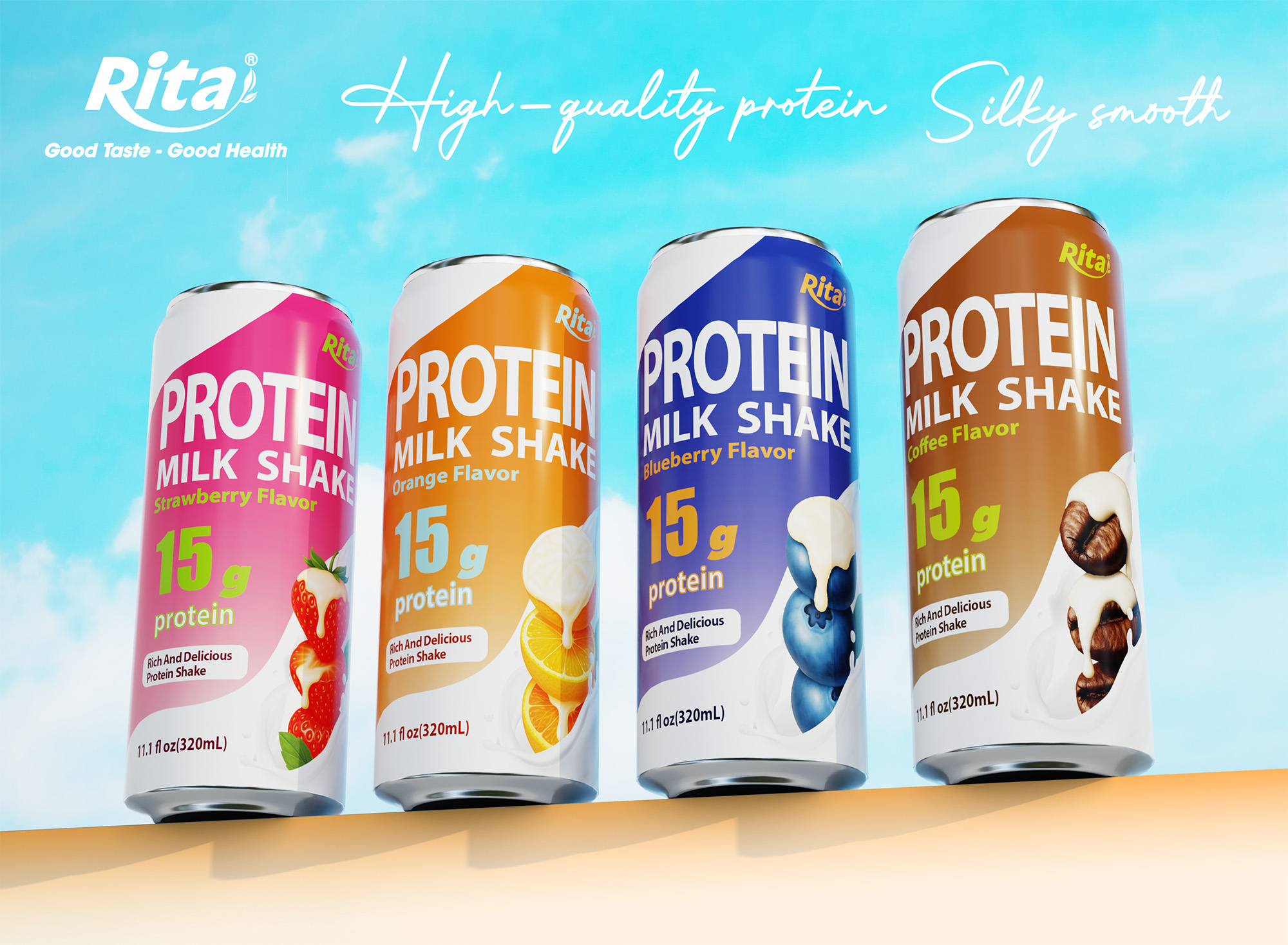 Rita 330ml sleek can milk drink all 4 flavor03 orange