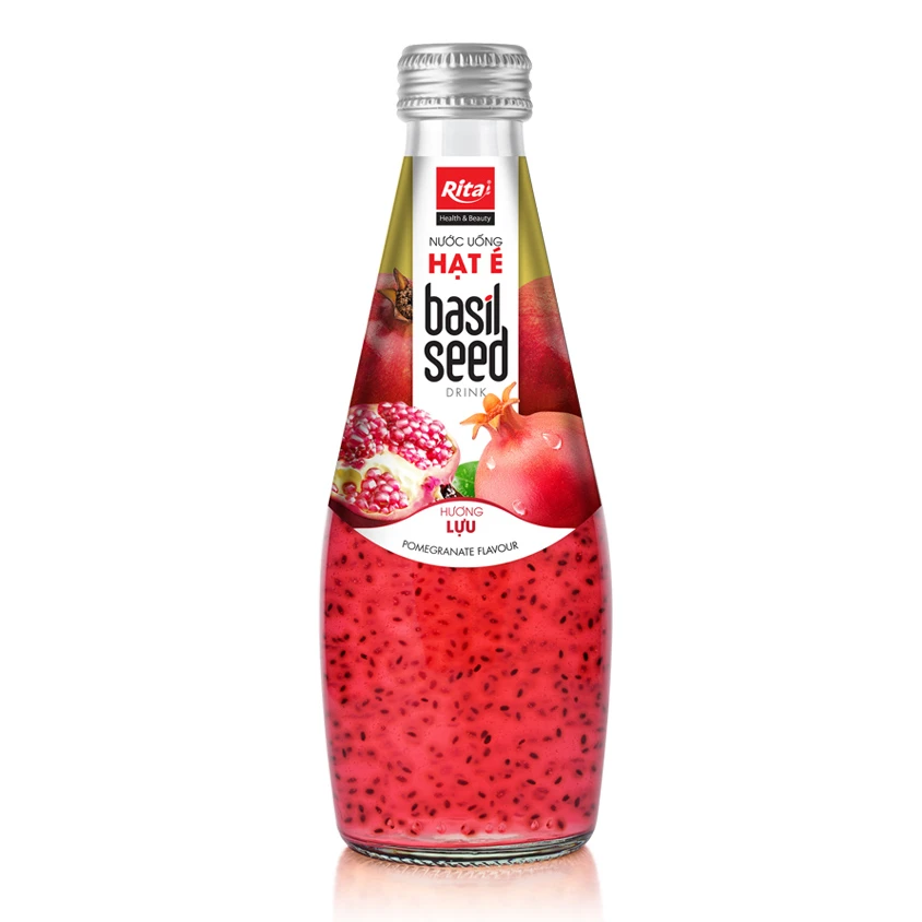 Chia and Basil Seeds Private Label Basil Seed Drink Pomegranate