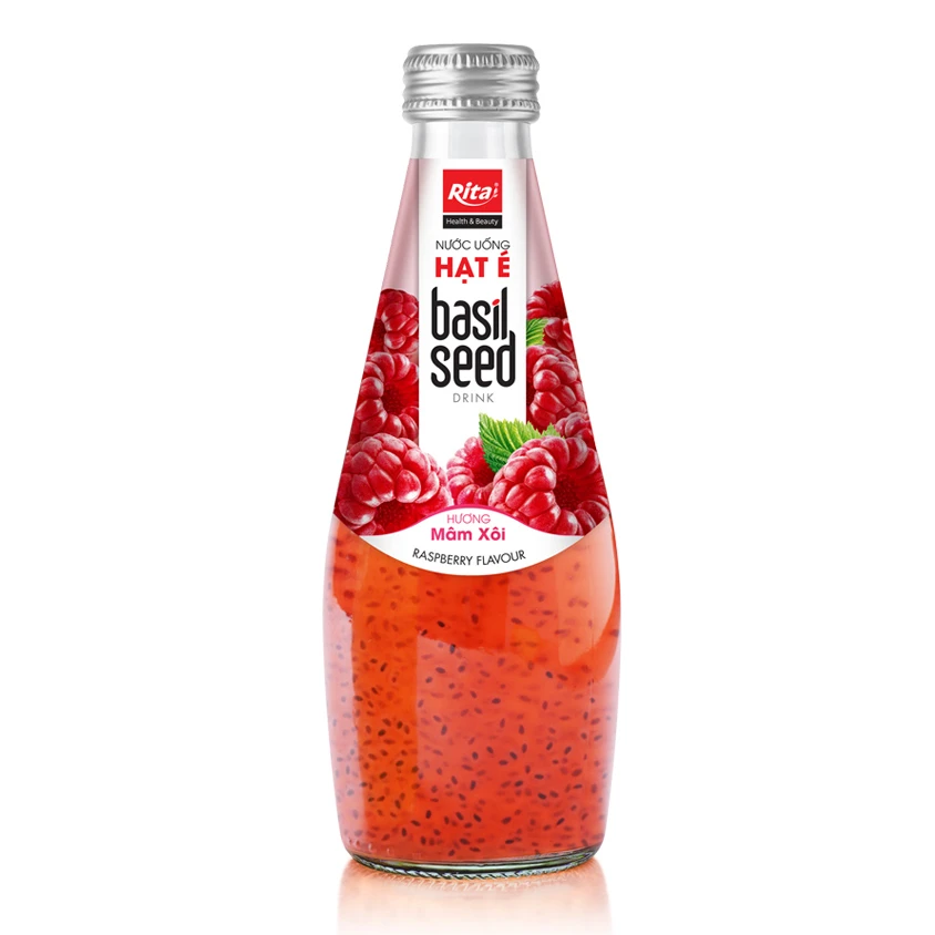 Chia and Basil Seeds Private Label Basil Seed Drink Raspberry Flavor