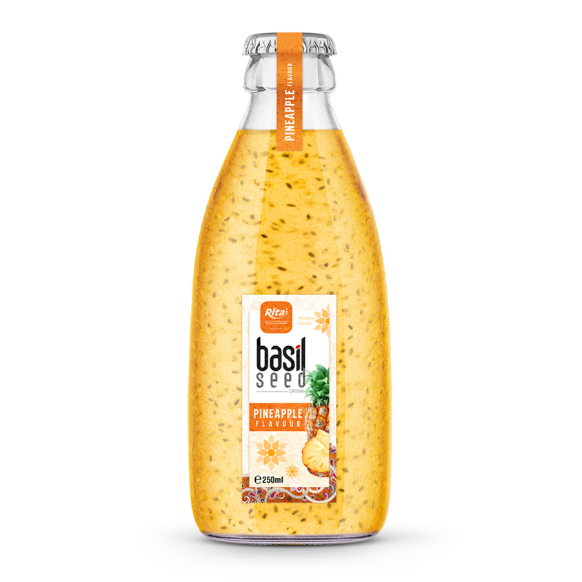 Basil seed pineapple 250ml glass bottle