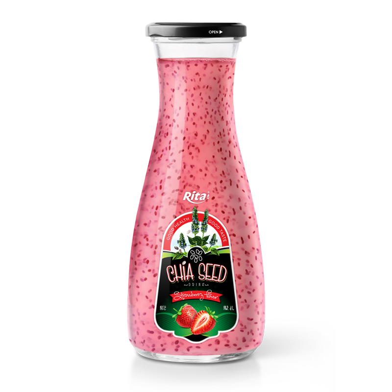 Chia Seed 1L Glass Bottle Strawberry
