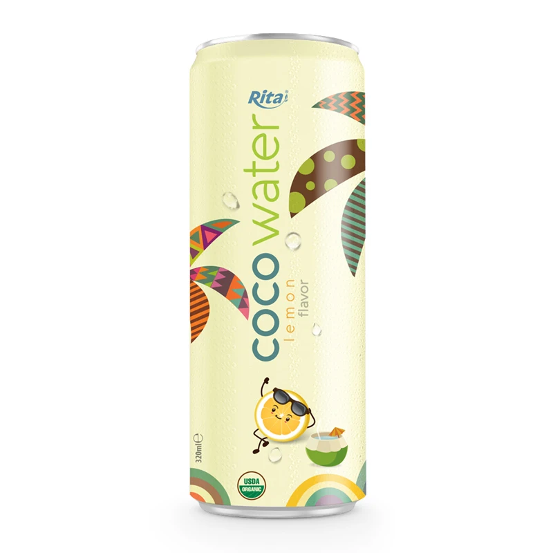 Coconut Water Supplier Coconut Water With Lemon Flavor 320ml Can Rita