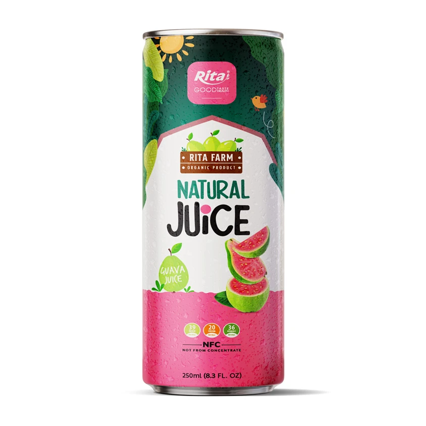 Fruit Juice Natural Guava Juice Drink 250ml Alu Can
