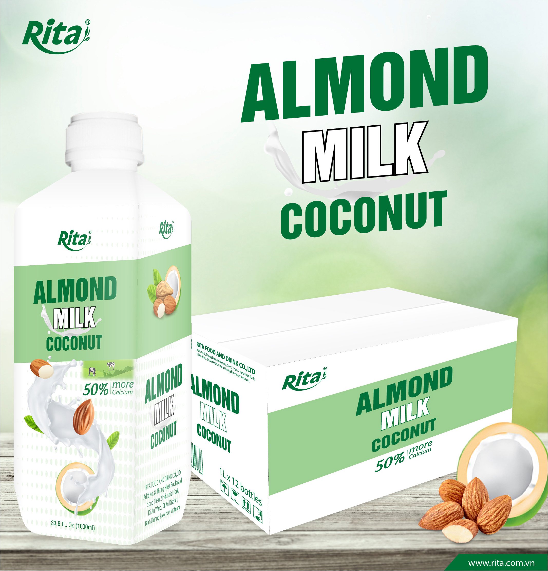 poster almond milk coconut 