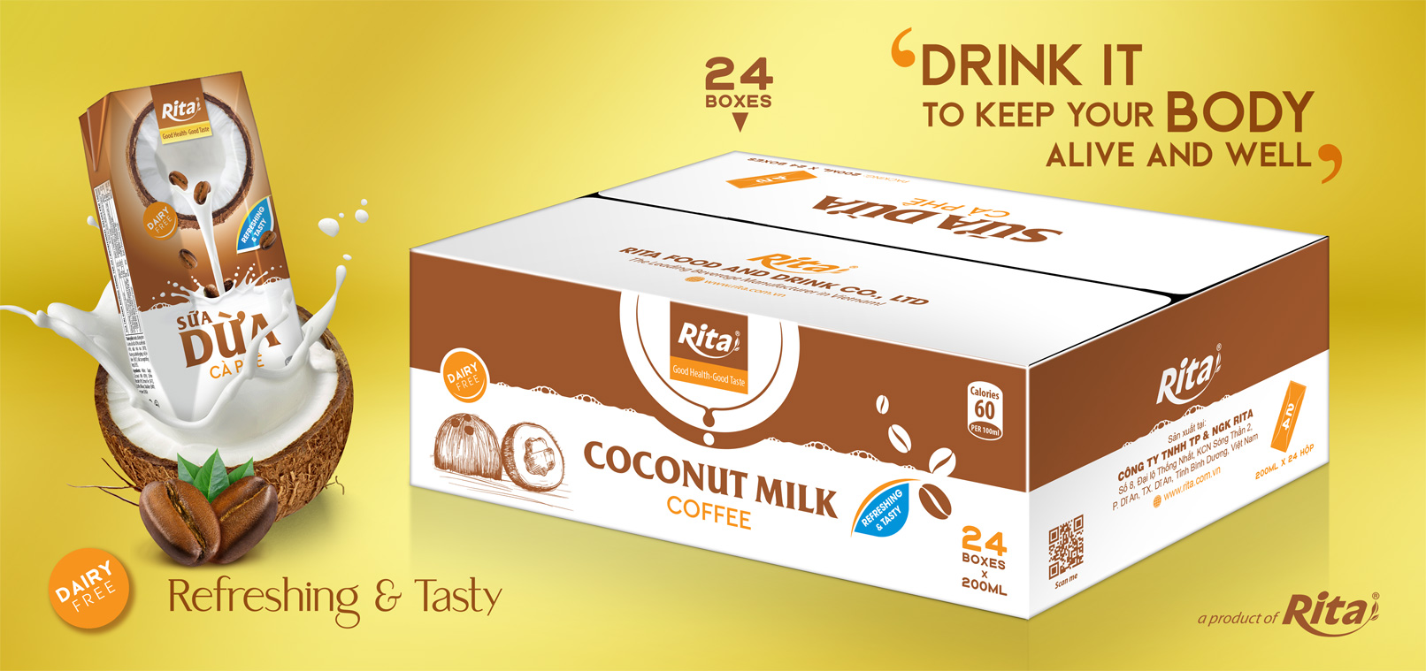 Coconut milk with coffee flavor