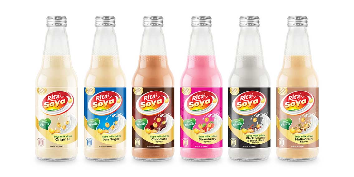 soya beans milk drink own brand mixed