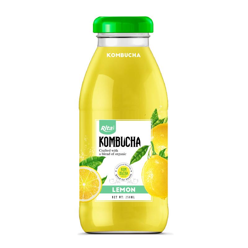 kombucha lemon 250ml Glass Bottle