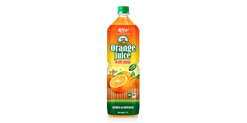 1500ml Pet Bottle Orange juice with Pulp Drink