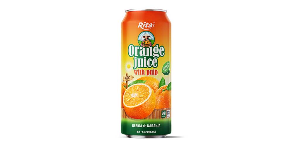 Rita 16.57 fl oz Cans Orange Juice With Pulp Drink 