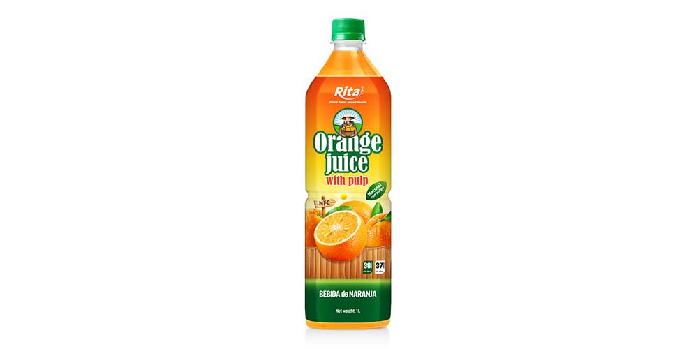 Good Price 1000ml Pet Bottle Orange juice with Pulp Drink