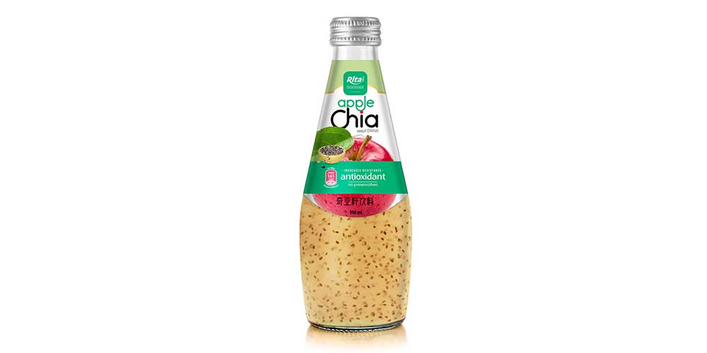 Hot Trend 290ml Glass Bottle Apple Flavor Chia Seed Drink