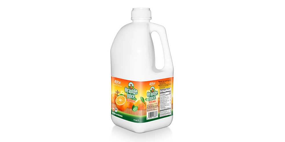 Natural And Pure 2L  PP bottle Orange juice with Pulp Drink