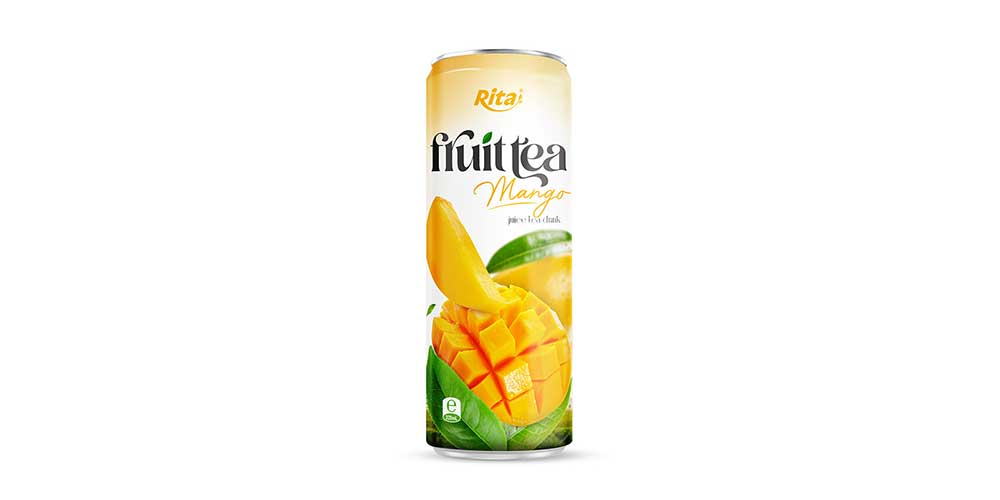 Hot Selling 320ml Sleek Can Mango Tea Drink 