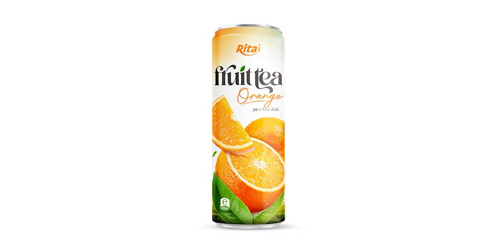 Supplier Wholesale Orange Tea Drink 320ml Sleek Can