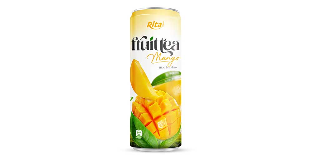 Hot Selling 330ml Sleek Can Mango Tea Drink 