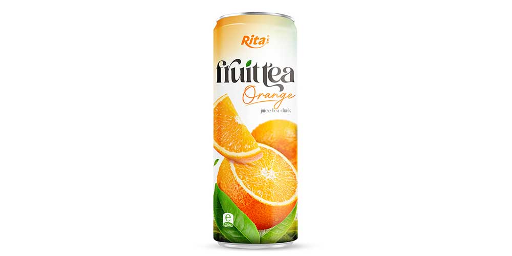 Supplier Wholesale Orange Tea Drink 330ml Sleek Can