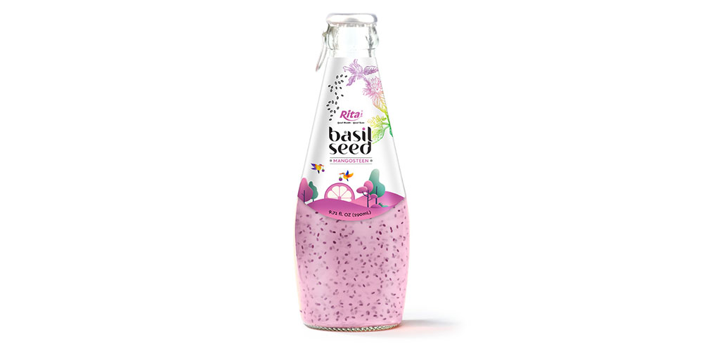Basil Seed With Mangosteen 290ml Glass Bottle