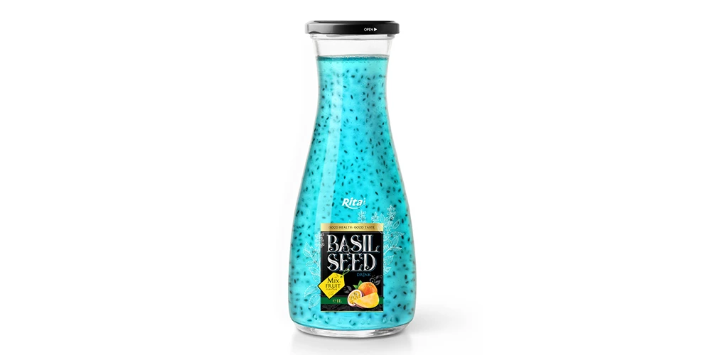 Chia and Basil Seeds Basil Seed With Mixed Fruit Juice Flavor 1L